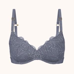 Lively The Lace No-Wire Push-Up Bra 34C Smoke NWT